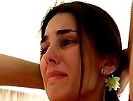   Teen cutie paddled to tears on her bare buttocks with heavy leather paddle 